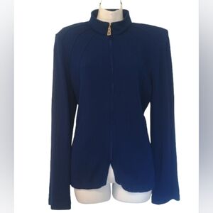 St John collection royal blue zip up sweater Women's Size: 10